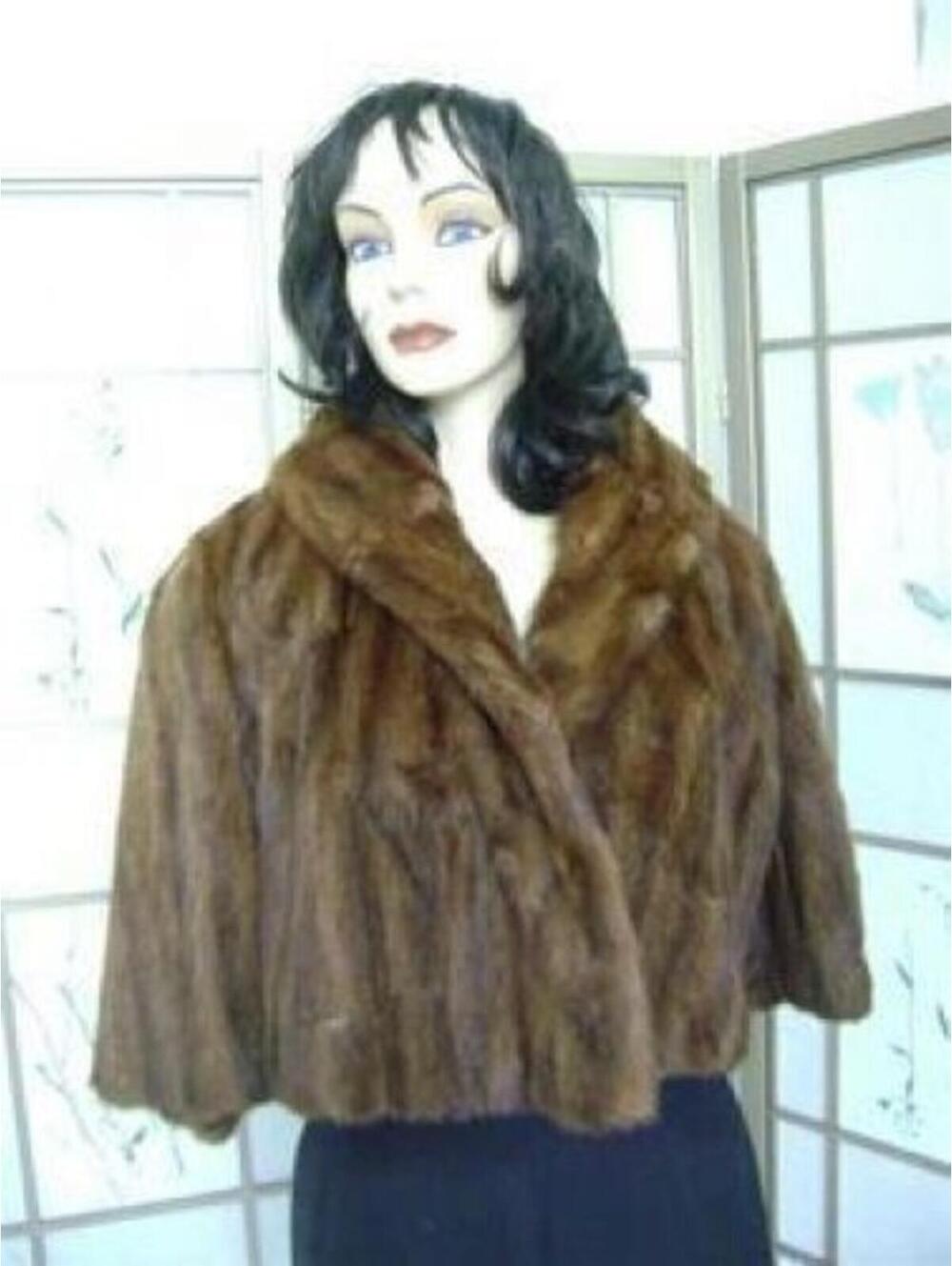 MINT CHINESE MINK FUR BOLERO JACKET FOR WOMEN SZ 12 LARGE